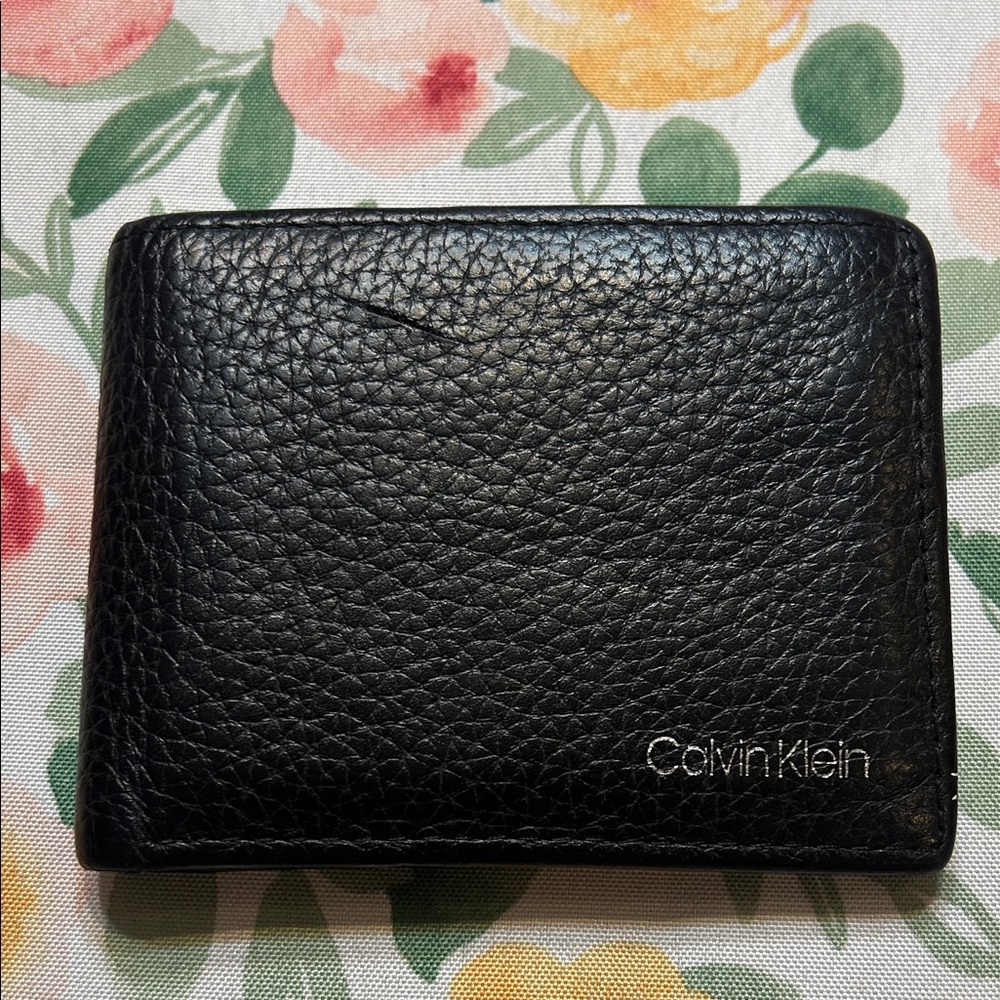 Calvin Klein Black pebbled Leather Wallet